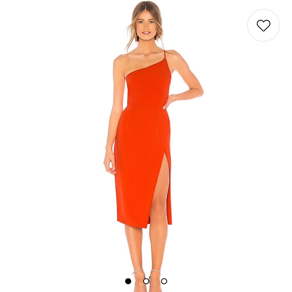 Lazo Midi Dress in Blood Orange. Size small